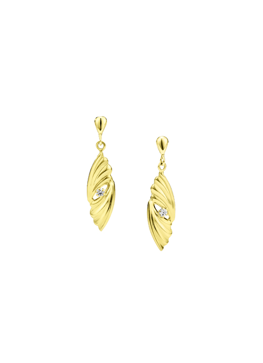 Ohrschmuck - Durchbrochene Ohrstecker mit synthetischen Zirkonia Ansicht 2 Ohrschmuck - Durchbrochene Ohrstecker mit synthetischen Zirkonia, in Farbe  Ansicht 2