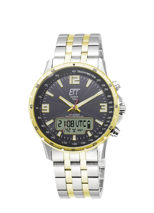- Funk-Solar-Herrenuhr in Bicolor von ETT, in Farbe  Ansicht 2