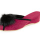 Hausschuhe - ELENA EDEN, schicke Damen-Pantoletten, Weite G, mit Kunstfellpompon, in Größe 036 bis 042, in Farbe ROT – Farbe ROT – Ansicht 1