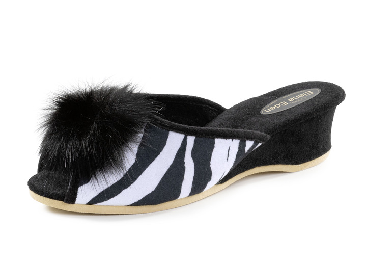 Hausschuhe - ELENA EDEN, schicke Damen-Pantoletten, Weite G, mit Kunstfellpompon Ansicht 8 Hausschuhe - ELENA EDEN, schicke Damen-Pantoletten, Weite G, mit Kunstfellpompon, in Größe 036 bis 042, in Farbe ROT Ansicht 8