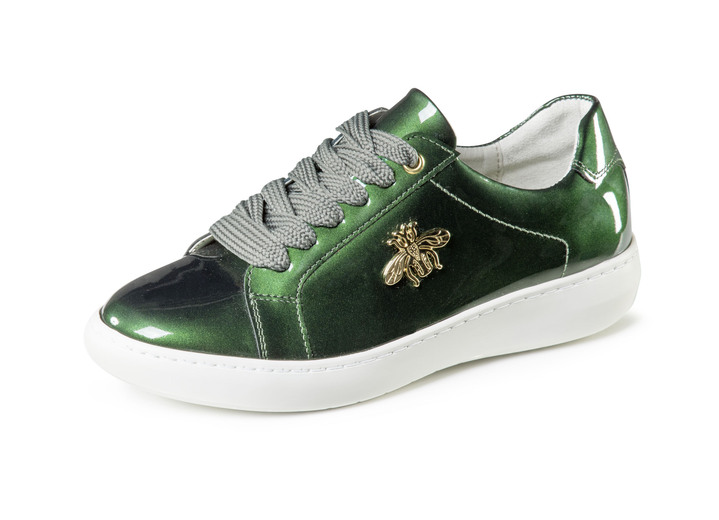 Slipper & Schnürschuhe - ELENA EDEN Sneaker aus Lackleder mit edlem Metallschmuck Ansicht 4 Slipper & Schnürschuhe - ELENA EDEN Sneaker aus Lackleder mit edlem Metallschmuck, in Größe 036 bis 042, in Farbe WEISS Ansicht 4
