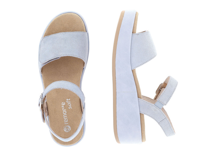 Sandaletten & Pantoletten - Sandale aus Samtveloursleder, in Größe 036 bis 042, in Farbe HELLBLAU Ansicht 7