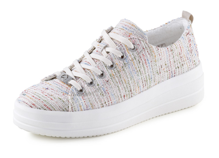 - Remonte Sneaker aus effektvoll strukturiertem Textilmaterial, in Größe 036 bis 042, in Farbe WEISS-MULTICOLOR Ansicht 1