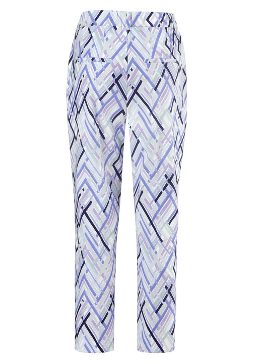 Hosen - Hose in 7/8-Länge mit aktueller Dessinierung Ansicht 2 Hosen - Hose in 7/8-Länge mit aktueller Dessinierung, in Größe 018 bis 052, in Farbe ECRU-FLIEDER-SALBEI-BLAU Ansicht 2