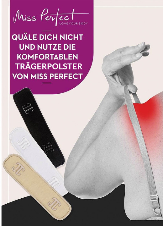 Vorderverschluss-BH - Miss Perfect 1 Paar Trägerpolster, in Farbe WEISS Ansicht 1