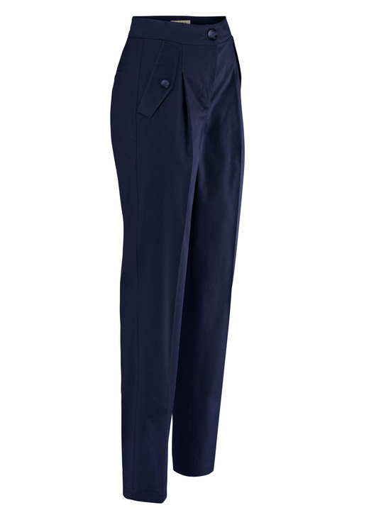 Hosen mit Knopf- und Reißverschluss - Hose mit sportivem Chic, in Größe 018 bis 050, in Farbe MARINE Ansicht 1