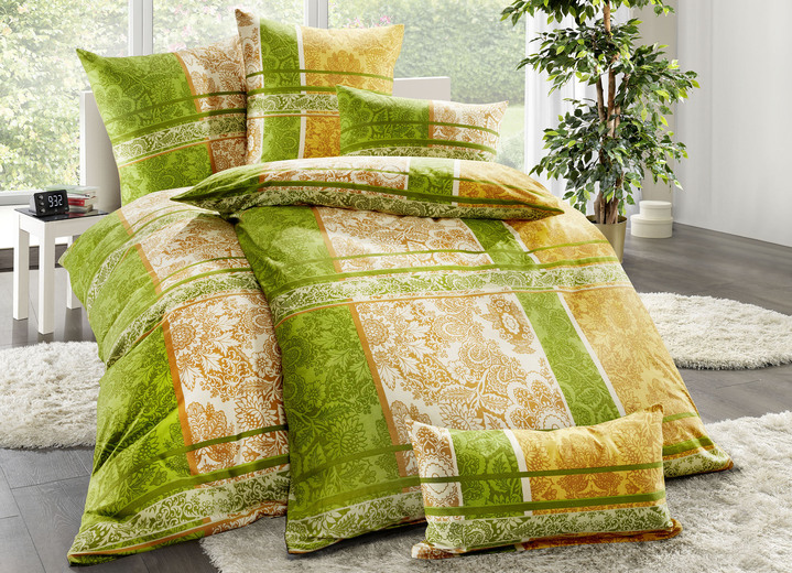 Bettwäschegarnituren - Beidseitig bedruckte Bettwäsche-Garnitur, in Größe 111 (40/80 cm + 135/200 cm) bis 115 (80/80 cm + 155/220 cm), in Farbe BRAUN Ansicht 3