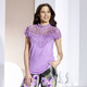 Shirts - Shirt mit aufwendiger Spitzenverarbeitung in 2 Farben – Farbe LILA – Ansicht 1 Shirts - Shirt mit aufwendiger Spitzenverarbeitung in 2 Farben, in Größe 034 bis 050, in Farbe LILA – Farbe LILA – Ansicht 1