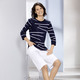 Pullover - Pullover mit effektvollem Streifendessin, in Größe 038 bis 054, in Farbe MARINE-WEISS – Farbe MARINE-WEISS – Ansicht 2