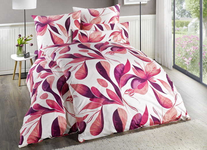 Bettwäschegarnituren - Beidseitig bedruckte Bettwäsche-Garnitur von Florella, in Größe 111 (40/80 cm + 135/200 cm) bis 115 (80/80 cm + 155/220 cm), in Farbe ROSÉ Ansicht 2