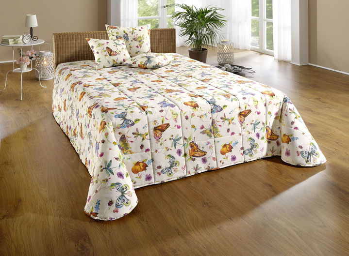 Tagesdecken - Tagesdecke und Kissenbezüge mit Schmetterlingsmotive, in Größe 873 (für Einzelbett, 135x210 cm) bis 924 (2 Kissenbezüge, 50x 50 cm), in Farbe BUNT Ansicht 6