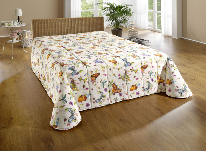 Tagesdecken - Tagesdecke und Kissenbezüge mit Schmetterlingsmotive, in Größe 873 (für Einzelbett, 135x210 cm) bis 924 (2 Kissenbezüge, 50x 50 cm), in Farbe BUNT Ansicht 5