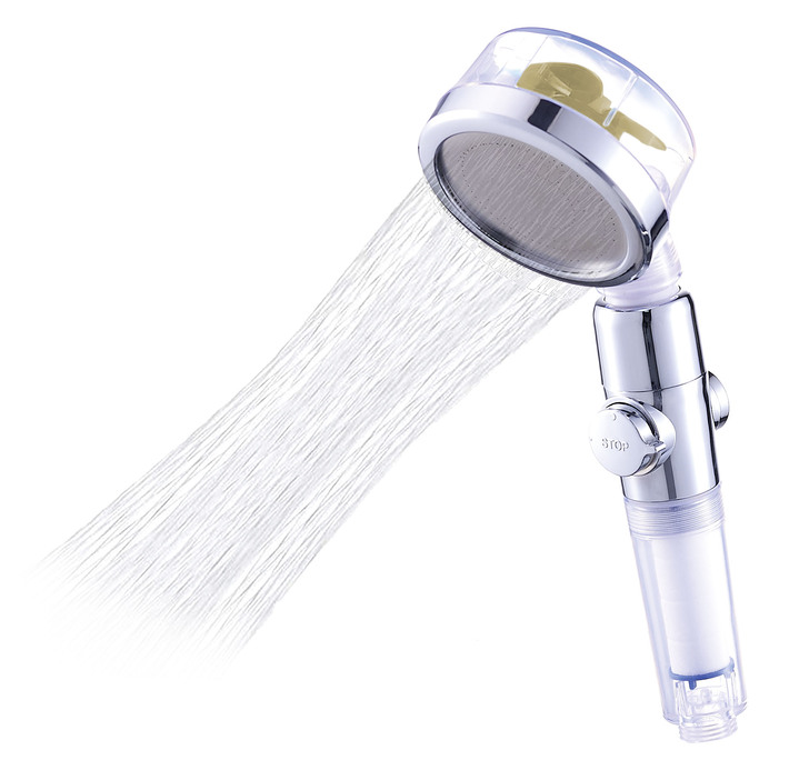 Badezimmeraccessoires - Duschkopf Aquadon EcoTornado mit genialem Turbinen-Effekt Ansicht 2 Badezimmeraccessoires - Duschkopf Aquadon EcoTornado mit genialem Turbinen-Effekt, in Farbe GOLD Ansicht 2