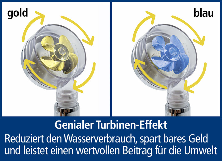 Badezimmeraccessoires - Duschkopf Aquadon EcoTornado mit genialem Turbinen-Effekt Ansicht 4 Badezimmeraccessoires - Duschkopf Aquadon EcoTornado mit genialem Turbinen-Effekt, in Farbe GOLD Ansicht 4