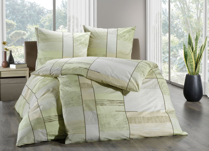 Bettwäschegarnituren - Bettwäsche-Garnitur mit Reißverschluss, in Größe 111 (40/80 cm + 135/200 cm) bis 115 (80/80 cm + 155/220 cm), in Farbe TERRA Ansicht 5