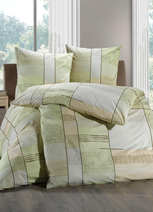 Bettwäschegarnituren - Bettwäsche-Garnitur mit Reißverschluss, in Größe 111 (40/80 cm + 135/200 cm) bis 115 (80/80 cm + 155/220 cm), in Farbe TERRA Ansicht 6