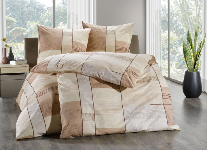 Bettwäschegarnituren - Bettwäsche-Garnitur mit Reißverschluss, in Größe 111 (40/80 cm + 135/200 cm) bis 115 (80/80 cm + 155/220 cm), in Farbe TERRA Ansicht 3