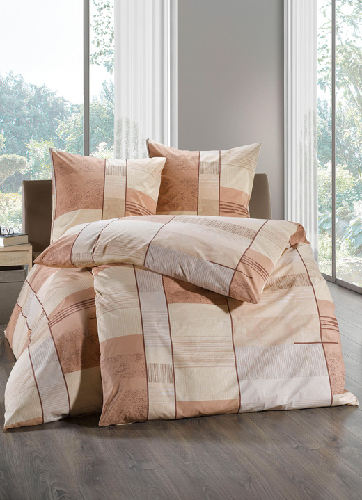 Bettwäschegarnituren - Bettwäsche-Garnitur mit Reißverschluss, in Größe 111 (40/80 cm + 135/200 cm) bis 115 (80/80 cm + 155/220 cm), in Farbe TERRA Ansicht 4