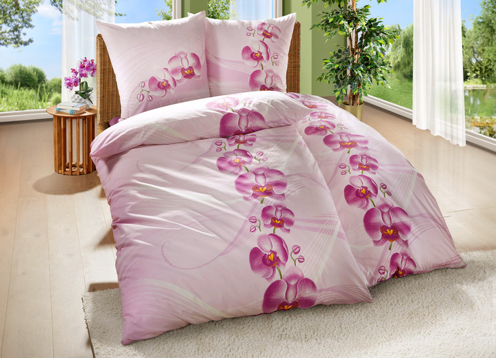 Bettwäschegarnituren - Renforcé-Bettwäsche-Garnitur aus dem Hause Dobnig, in Größe 111 (40/80 cm + 135/200 cm) bis 412 (4-teiliges Sparset, 2x 80/80 cm + 2x 135/200 cm), in Farbe COGNAC Ansicht 2