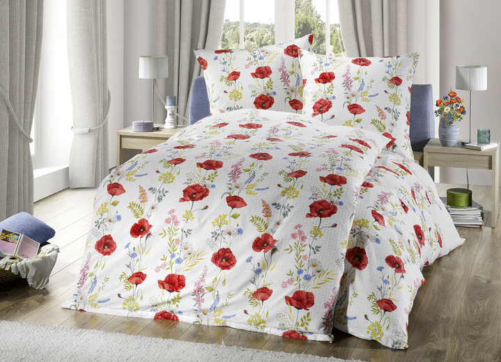 - Bettwäsche-Garnitur, in Größe 112 (80/80 cm + 135/200 cm) bis 115 (80/80 cm + 155/220 cm), in Farbe ROT Ansicht 2