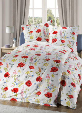 - Bettwäsche-Garnitur, in Größe 112 (80/80 cm + 135/200 cm) bis 115 (80/80 cm + 155/220 cm), in Farbe ROT