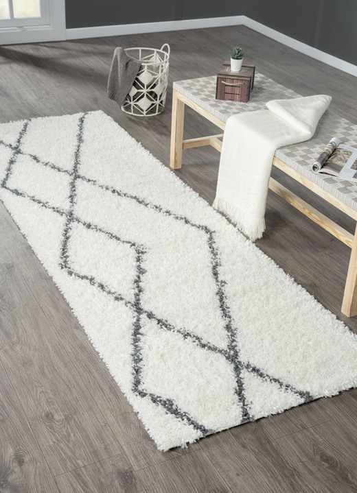 Modern - Traumhaft flauschige Shaggy-Brücken, -Galerien und -Teppiche, in Größe 111 (Brücke, 60x90 cm) bis 304 (Teppich, ø 150 cm), in Farbe CREME Ansicht 9