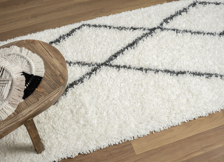Modern - Traumhaft flauschige Shaggy-Brücken, -Galerien und -Teppiche, in Größe 111 (Brücke, 60x90 cm) bis 304 (Teppich, ø 150 cm), in Farbe CREME Ansicht 13