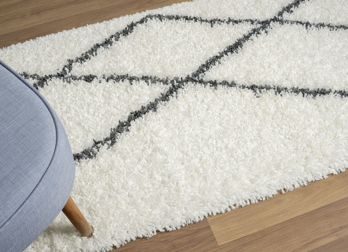 Modern - Traumhaft flauschige Shaggy-Brücken, -Galerien und -Teppiche, in Größe 111 (Brücke, 60x90 cm) bis 304 (Teppich, ø 150 cm), in Farbe CREME Ansicht 12