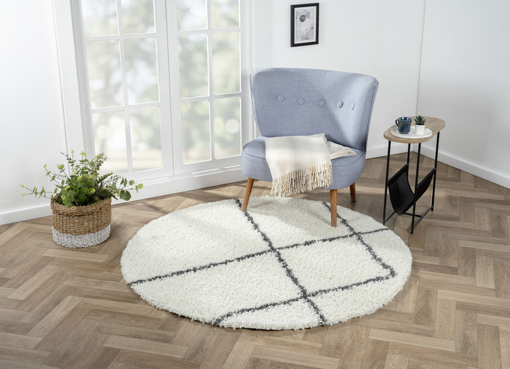 Modern - Traumhaft flauschige Shaggy-Brücken, -Galerien und -Teppiche, in Größe 111 (Brücke, 60x90 cm) bis 304 (Teppich, ø 150 cm), in Farbe CREME Ansicht 17