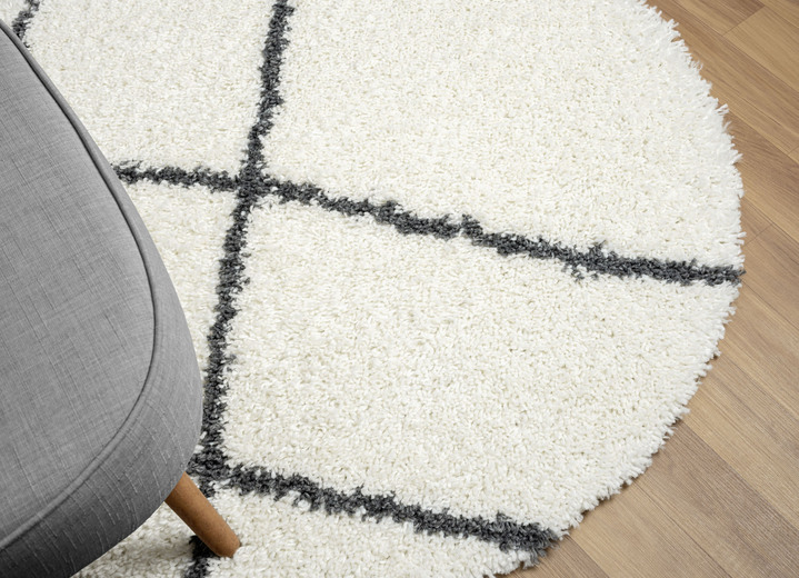 Modern - Traumhaft flauschige Shaggy-Brücken, -Galerien und -Teppiche, in Größe 111 (Brücke, 60x90 cm) bis 304 (Teppich, ø 150 cm), in Farbe CREME Ansicht 20