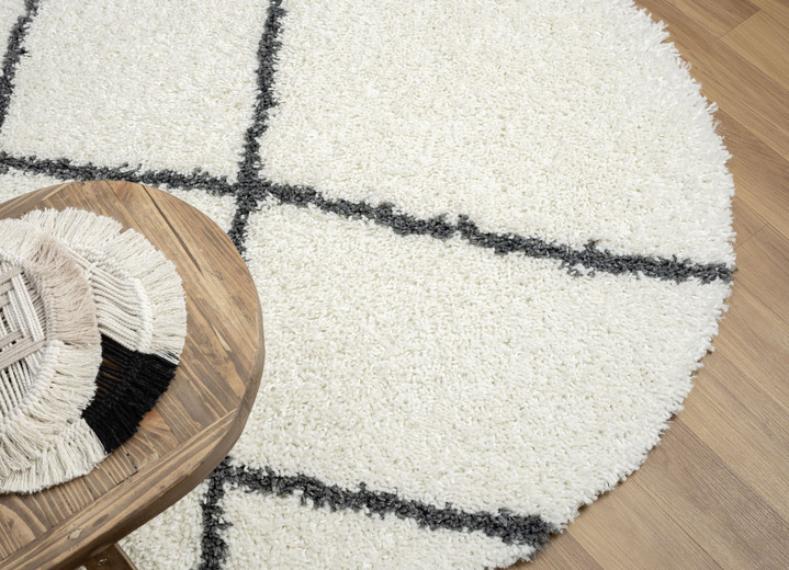 Modern - Traumhaft flauschige Shaggy-Brücken, -Galerien und -Teppiche, in Größe 111 (Brücke, 60x90 cm) bis 304 (Teppich, ø 150 cm), in Farbe CREME Ansicht 21