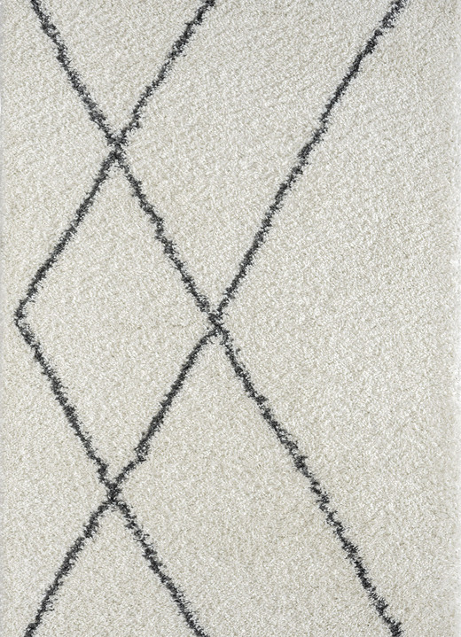 Modern - Traumhaft flauschige Shaggy-Brücken, -Galerien und -Teppiche, in Größe 111 (Brücke, 60x90 cm) bis 304 (Teppich, ø 150 cm), in Farbe CREME Ansicht 2