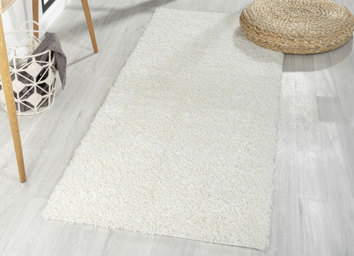 Modern - Traumhaft flauschige Brücken und Teppiche in Shaggy-Qualität Ansicht 2 Modern - Traumhaft flauschige Brücken und Teppiche in Shaggy-Qualität, in Größe 111 (Brücke 60x90 cm) bis 304 (Teppich rund ø 150 cm), in Farbe CREME Ansicht 2