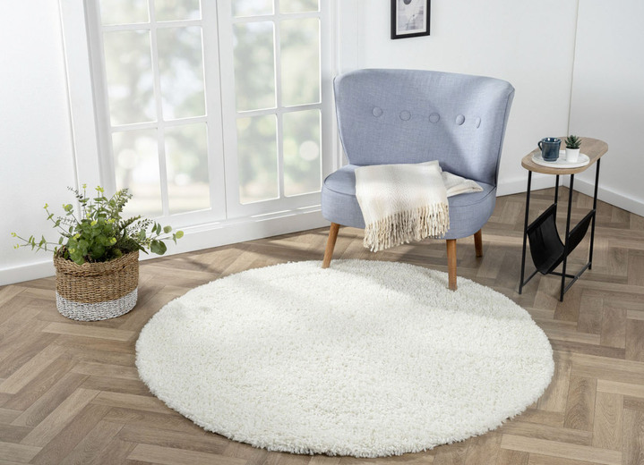 Modern - Traumhaft flauschige Brücken und Teppiche in Shaggy-Qualität, in Größe 111 (Brücke 60x90 cm) bis 304 (Teppich rund ø 150 cm), in Farbe CREME Ansicht 5