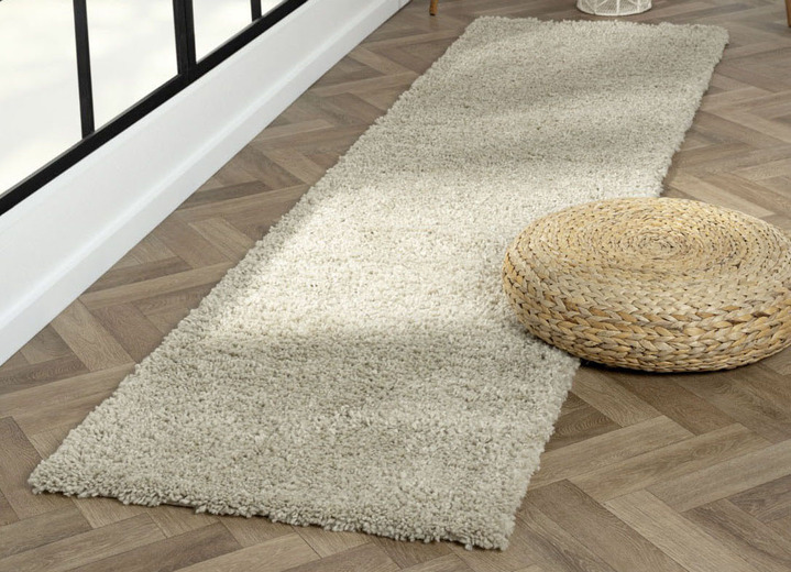 Modern - Traumhaft flauschige Brücken und Teppiche in Shaggy-Qualität, in Größe 111 (Brücke 60x90 cm) bis 304 (Teppich rund ø 150 cm), in Farbe CREME Ansicht 40