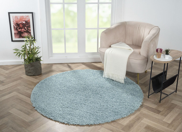 Modern - Traumhaft flauschige Brücken und Teppiche in Shaggy-Qualität Ansicht 15 Modern - Traumhaft flauschige Brücken und Teppiche in Shaggy-Qualität, in Größe 111 (Brücke 60x90 cm) bis 304 (Teppich rund ø 150 cm), in Farbe HELLBLAU Ansicht 15