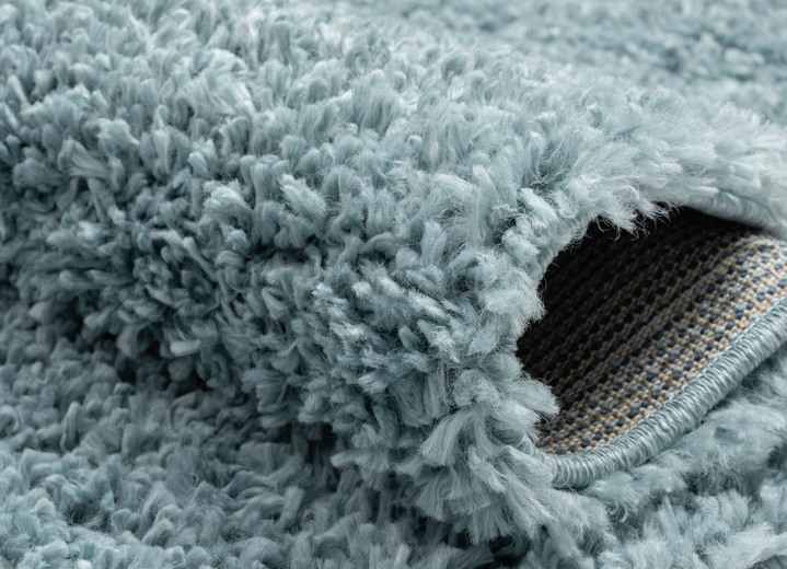 Modern - Traumhaft flauschige Brücken und Teppiche in Shaggy-Qualität Ansicht 4 Modern - Traumhaft flauschige Brücken und Teppiche in Shaggy-Qualität, in Größe 111 (Brücke 60x90 cm) bis 304 (Teppich rund ø 150 cm), in Farbe HELLBLAU Ansicht 4