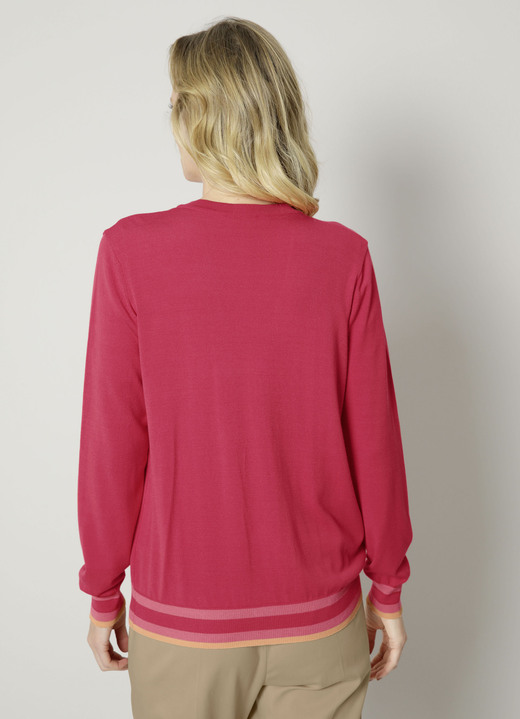 - Cardigan in Feinstrick, in Größe 038 bis 052, in Farbe ROT-KORALLE Ansicht 4