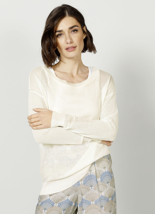SALE - Pullover in Feinstrick, in Größe 038 bis 052, in Farbe ECRU Ansicht 7