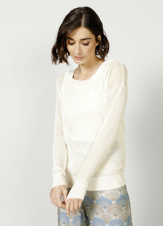 SALE - Pullover in Feinstrick, in Größe 038 bis 052, in Farbe ECRU Ansicht 5