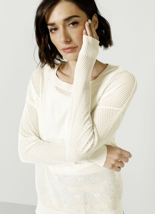 SALE - Pullover in Feinstrick, in Größe 038 bis 052, in Farbe ECRU Ansicht 8