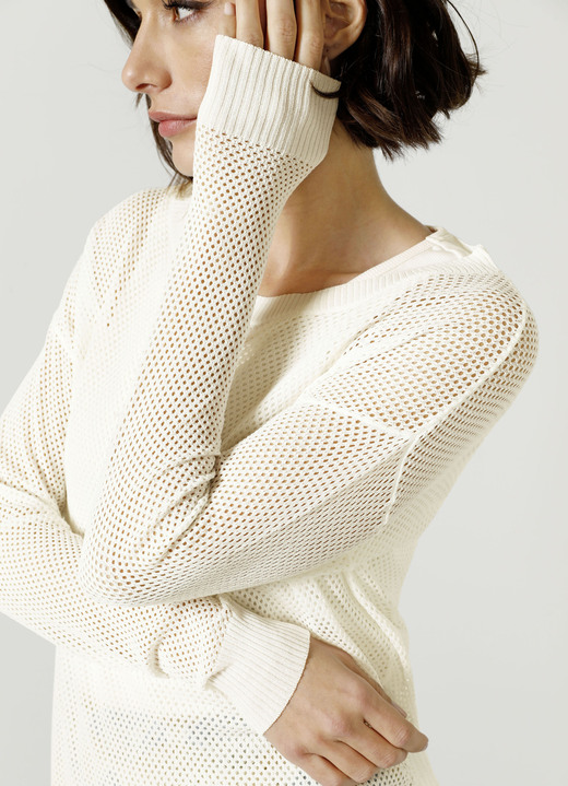 SALE - Pullover in Feinstrick, in Größe 038 bis 052, in Farbe ECRU Ansicht 9