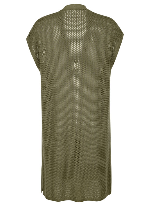 - Strickweste in Longform, in Größe 038 bis 052, in Farbe KHAKI Ansicht 6