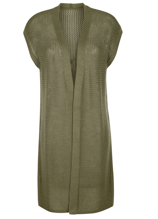 - Strickweste in Longform, in Größe 038 bis 052, in Farbe KHAKI Ansicht 7