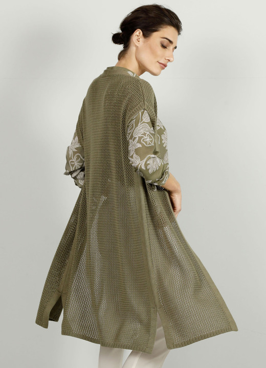 - Strickweste in Longform, in Größe 038 bis 052, in Farbe KHAKI Ansicht 5