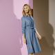 Langarm - Kleid mit hohem Tragekomfort – Farbe HELLBLAU – Ansicht 1 Langarm - Kleid mit hohem Tragekomfort, in Größe 020 bis 052, in Farbe HELLBLAU – Farbe HELLBLAU – Ansicht 1