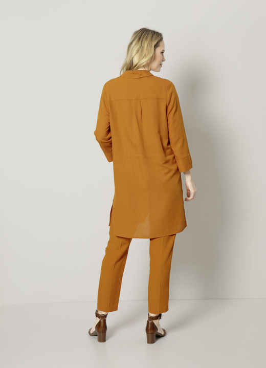 3/4-Arm - Longbluse mit komfortablen Seitenschlitzen, in Größe 038 bis 048, in Farbe ORANGE Ansicht 4