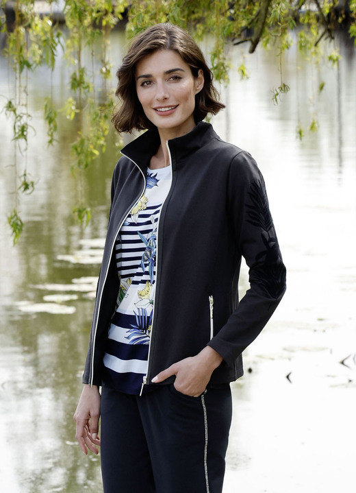 - Sweatjacke mit floralem Druck, in Größe 038 bis 052, in Farbe MARINE Ansicht 3
