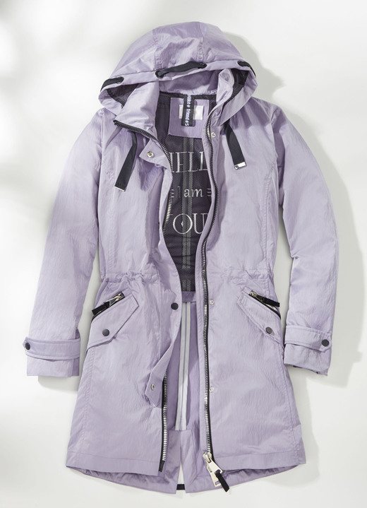 Lang - Parka mt dekorativem Zierband Ansicht 5 Lang - Parka mt dekorativem Zierband, in Größe 020 bis 052, in Farbe FLIEDER Ansicht 5