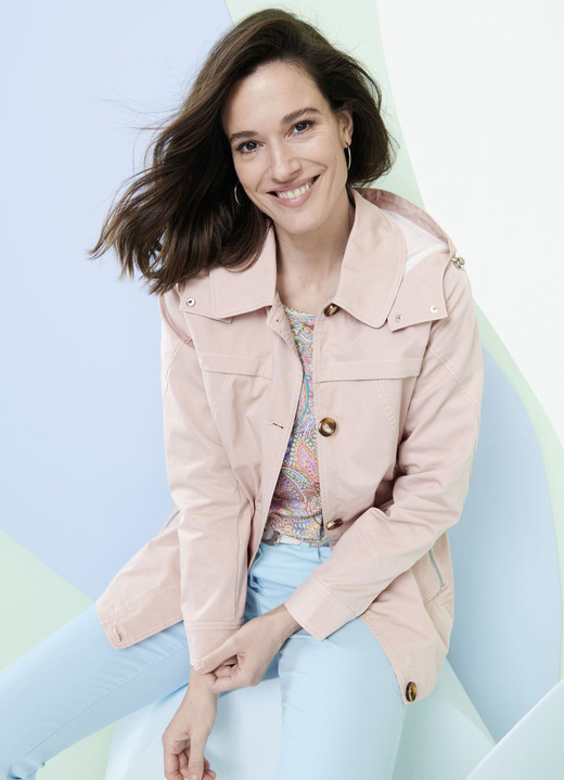 Kurz - Jacke mit abnehmbarer Kapuze Kurz - Jacke mit abnehmbarer Kapuze, in Größe 038 bis 052, in Farbe ROSÉ